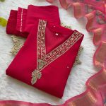 1FANCY ROMAN SILK HAND WORK AND FANCY LACE WORK TOP BOTTOM WITH DUPATTA FESTIVE WEAR WHOLESALE PRICE ETHNIC GARMENT (8)