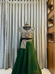 1FANCY TABBY SILK MULTICOLOR EMBROIDERY SEQUENCE WORK LEHENGA BLOUSE WITH DUPATTA PARTY WEAR WHOLESALE PRICE ETHNIC GARMENT (10)