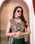 1FANCY TABBY SILK MULTICOLOR EMBROIDERY SEQUENCE WORK LEHENGA BLOUSE WITH DUPATTA PARTY WEAR WHOLESALE PRICE ETHNIC GARMENT (10)