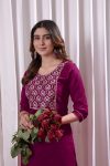 1FANCY VICHITRA SILK EMBROIDERY WORK TOP BOTTOM SET FESTIVE WEAR WHOLESALE PRICE ETHNIC GARMENT (5)