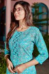 1NEW ARRIVAL COTTON BLEND FOIL PRINT AND MIRROR WORK TOP PANT SET CASUAL WEAR WHOLESALE PRICE ETHNIC GARMENT (7)