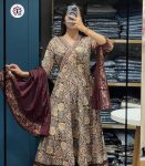 1NEW ARRIVAL COTTON EMBROIDERY WORK ANARKALI GOWN BOTTOM WITH DUPATTA FESTIVE WEAR WHOLESALE PRICE ETHNIC GARMENT (10)