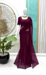 1NEW ARRIVAL FAUX GEORGETTE PLAIN READY TO WEAR SAREE WITH HAND WORK STITCHED BLOUSE PARTY WEAR WHOLESALE PRICE ETHNIC GARMENT (11)