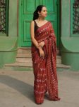 1NEW ARRIVAL FAUX GEORGETTE ZIGZAG MULTI THREAD WORK SAREE WITH STITCHED BLOUSE CASUAL WEAR WHOLESALE PRICE ETHNIC GARMENT (20)