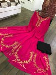 1NEW ARRIVAL GEORGETTE SEQUENCE AND ZARI WORK GOWN WITH UNSTITCHED BOTTOM FESTIVE WEAR WHOLESALE PRICE ETHNIC GARMENT (2)
