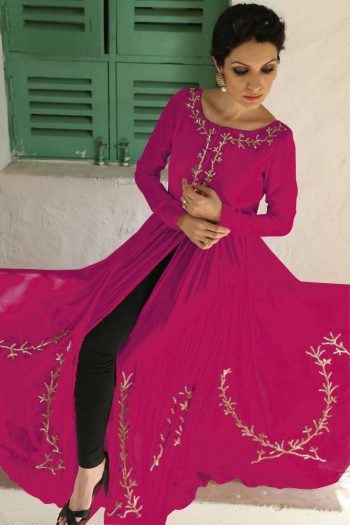 NEW ARRIVAL GEORGETTE SEQUENCE AND ZARI WORK GOWN WITH UNSTITCHED BOTTOM RANI
