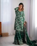 1RICH LOOK CHINON SILK THREAD WITH SEQUENCE WORK TOP SHARARA WITH DUPATTA PARTY WEAR WHOLESALE PRICE ETHNIC GARMENT (9)