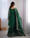 1RICH LOOK CHINON SILK THREAD WITH SEQUENCE WORK TOP SHARARA WITH DUPATTA PARTY WEAR WHOLESALE PRICE ETHNIC GARMENT (9)