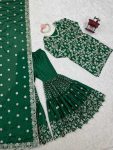 1RICH LOOK CHINON SILK THREAD WITH SEQUENCE WORK TOP SHARARA WITH DUPATTA PARTY WEAR WHOLESALE PRICE ETHNIC GARMENT (9)