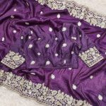 1RICH LOOK GOLD CRUSH EMBROIDERY CODDING AND SEQUENCE WORK SAREE WITH UNSTITCHED BLOUSE PARTY WEAR WHOLESALE PRICE ETHNIC GARMENT (19)
