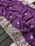 1RICH LOOK GOLD CRUSH EMBROIDERY CODDING AND SEQUENCE WORK SAREE WITH UNSTITCHED BLOUSE PARTY WEAR WHOLESALE PRICE ETHNIC GARMENT (19)
