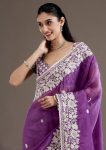 1RICH LOOK GOLD CRUSH EMBROIDERY CODDING AND SEQUENCE WORK SAREE WITH UNSTITCHED BLOUSE PARTY WEAR WHOLESALE PRICE ETHNIC GARMENT (19)