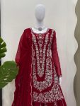 2DESIGNER GEORGETTE THREAD WITH SEQUENCE WORK TOP PALAZZO WITH DUPATTA FESTIVE WEAR WHOLESALE PRICE ETHNIC GARMENT (11)