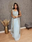 2FANCY GEORGETTE EMBROIDERY LEHENGA SAREE WITH BLOUSE AND KOTI PARTY WEAR WHOLESALE PRICE ETHNIC GARMENT(37)