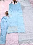 2FANCY GEORGETTE EMBROIDERY ZARI AND SEQUENCE WITH PEARL MOTI HANDWORK TOP BOTTOM WITH DUPATTA FESTIVE WEAR WHOLESALE PRICE ETHNIC GARMENT (7)