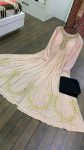 2NEW ARRIVAL GEORGETTE SEQUENCE AND ZARI WORK GOWN WITH UNSTITCHED BOTTOM FESTIVE WEAR WHOLESALE PRICE ETHNIC GARMENT (9)