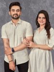 2NEW ARRIVAL SLUB COTTON PLAIN MEN’S SHIRT AND WOMEN’S TOP COUPLE COMBO CASUAL WEAR WHOLESALE PRICE ETHNIC GARMENT (42)