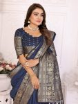 2RICH LOOK DOLA SILK KANCHI BORDER AND CONTRAST ZARI WEAVING BORDER WORK SAREE WITH UNSTITCHED BLOUSE FESTIVE WEAR WHOLESALE PRICE ETHNIC GARMENT (4)