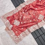 2RICH LOOK GOLD CRUSH EMBROIDERY CODDING AND SEQUENCE WORK SAREE WITH UNSTITCHED BLOUSE PARTY WEAR WHOLESALE PRICE ETHNIC GARMENT (4)