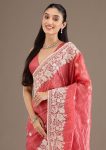2RICH LOOK GOLD CRUSH EMBROIDERY CODDING AND SEQUENCE WORK SAREE WITH UNSTITCHED BLOUSE PARTY WEAR WHOLESALE PRICE ETHNIC GARMENT (4)