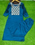 3FANCY VICHITRA SILK EMBROIDERY WORK TOP BOTTOM SET FESTIVE WEAR WHOLESALE PRICE ETHNIC GARMENT (3)