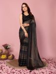 3NEW ARRIVAL SOFT NYLON THREE TONE COLOR SHADE READY TO WEAR SAREE WITH UNSTITCHED BLOUSE CASUAL WEAR WHOLESALE PRICE ETHNIC GARMENT (10)