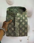 3NEW ARRIVAL VISCOSE RAYON CHIKANKARI LUCKNOWI SCHIFFLI WORK MEN’S KURTA PAYJAMA FESTIVE WEAR WHOLESALE PRICE ETHNIC GARMENT (8)