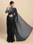 4FANCY STAR GEORGETTE PEARL LACE BORDER WORK SAREE WITH UNSTITCHED BLOUSE PARTY WEAR WHOLESALE PRICE ETHNIC GARMENT (10)