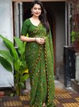 5NEW ARRIVAL GEORGETTE WARLI PRINT WITH LACE BORDER WORK SAREE WITH UNSTITCHED BLOUSE CASUAL WEAR WHOLESALE PRICE ETHNIC GARMENT (17)