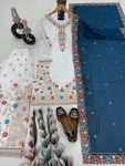 ATTRACRIVE GEORGETTE EMBROIDERY SEQUENCE TOP PALAZZO WITH DUPATTA PARTY WEAR WHOLESALE PRICE ETHNIC GARMENT (6)