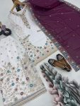 ATTRACRIVE GEORGETTE EMBROIDERY SEQUENCE TOP PALAZZO WITH DUPATTA PARTY WEAR WHOLESALE PRICE ETHNIC GARMENT (10)
