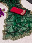 ATTRACTIVE BLACK RANGOLI CHIFFON EMBROIDERY WORK SAREE WITH UNSTITCHED BLOUSE PARTY WEAR WHOLESALE PRICE ETHNIC GARMENT (10)