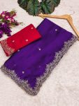 ATTRACTIVE BLACK RANGOLI CHIFFON EMBROIDERY WORK SAREE WITH UNSTITCHED BLOUSE PARTY WEAR WHOLESALE PRICE ETHNIC GARMENT (16)