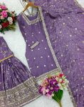 ATTRACTIVE CHINON SILK EMBROIDERY SEQUENCE WORK TOP SHARARA WITH DUPATTA PARTY WEAR WHOLESALE PRICE ETHNIC GARMENT (6)