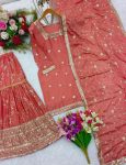 ATTRACTIVE CHINON SILK EMBROIDERY SEQUENCE WORK TOP SHARARA WITH DUPATTA PARTY WEAR WHOLESALE PRICE ETHNIC GARMENT (4)