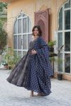 ATTRACTIVE COTTON PRINTED FLAIRED GOWN BOTTOM WITH DUPATTA PARTY WEAR WHOLESALE PRICE ETHNIC GARMENT (3)