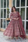 ATTRACTIVE COTTON PRINTED FLAIRED GOWN BOTTOM WITH DUPATTA PARTY WEAR WHOLESALE PRICE ETHNIC GARMENT (10)