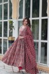 ATTRACTIVE COTTON PRINTED FLAIRED GOWN BOTTOM WITH DUPATTA PARTY WEAR WHOLESALE PRICE ETHNIC GARMENT (10)