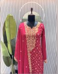 ATTRACTIVE GEOREGTTE EMBROIDERI ZARI SEQUENCE WORK TOP BOTTOM WITH DUPATTA PARTY WEAR WHOLESALE PRICE ETHNIC GARMENT (4)