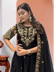 ATTRACTIVE GEORGETTE EMBROIDERY SEQUENCE WORK GOWN BOTTOM WITH DUPATTA PARTY WEAR WHOLESALE PRICE ETHNIC GARMENT (3)