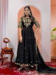 ATTRACTIVE GEORGETTE EMBROIDERY SEQUENCE WORK GOWN BOTTOM WITH DUPATTA PARTY WEAR WHOLESALE PRICE ETHNIC GARMENT (3)
