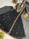 ATTRACTIVE GEORGETTE EMBROIDERY SEQUENCE WORK GOWN BOTTOM WITH DUPATTA PARTY WEAR WHOLESALE PRICE ETHNIC GARMENT (3)