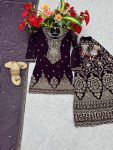 ATTRACTIVE GEORGETTE EMBROIDERY THREAD SEQUENCE WORK TOP PALAZZO WITH DUPATTA PARTY WEAR WHOLESALE PRICE ETHNIC GARMENT (5)