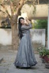 ATTRACTIVE GOLD CRUSH PLAIN LACE WORK GOWN WITH DUPATTA PARTY WEAR WHOLESALE PRICE ETHNIC GARMENT (2)