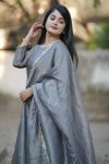 ATTRACTIVE GOLD CRUSH PLAIN LACE WORK GOWN WITH DUPATTA PARTY WEAR WHOLESALE PRICE ETHNIC GARMENT (2)