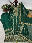 ATTRACTIVE JIMMY CHOO EMBROIDERY SEQUENCE THREAD WORK TOP BOTTOM WITH DUPATTA PARTY WEAR WHOLESALE PRICE ETHNIC GARMENT (4)