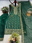 ATTRACTIVE JIMMY CHOO EMBROIDERY SEQUENCE THREAD WORK TOP BOTTOM WITH DUPATTA PARTY WEAR WHOLESALE PRICE ETHNIC GARMENT (4)