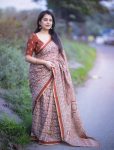 ATTRACTIVE SOFT COTTON PRINTED ZARI WEAVING WORK SAREE WITH UNSTITCHED BLOUSE PARTY WEAR WHOLESALE PRICE ETHNIC GARMENT (3)