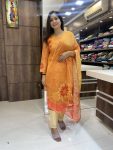 ATTRACTIVE TABBY SILK PRINTED EMBROIDERY SEQUENCE WORK NECK TOP BOTTOM WITH DUPATTA PARTY WEAR WHOLESALE PRICE ETHNIC GARMENT (2)