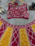 ATTRACTIVE VICHITRA SILK EMBROIDERY SEQUENCE WORK LEHENGA CHOLI WITH DUPATTA PARTY WEAR WHOLESALE PRICE ETHNIC GARMENT (4)